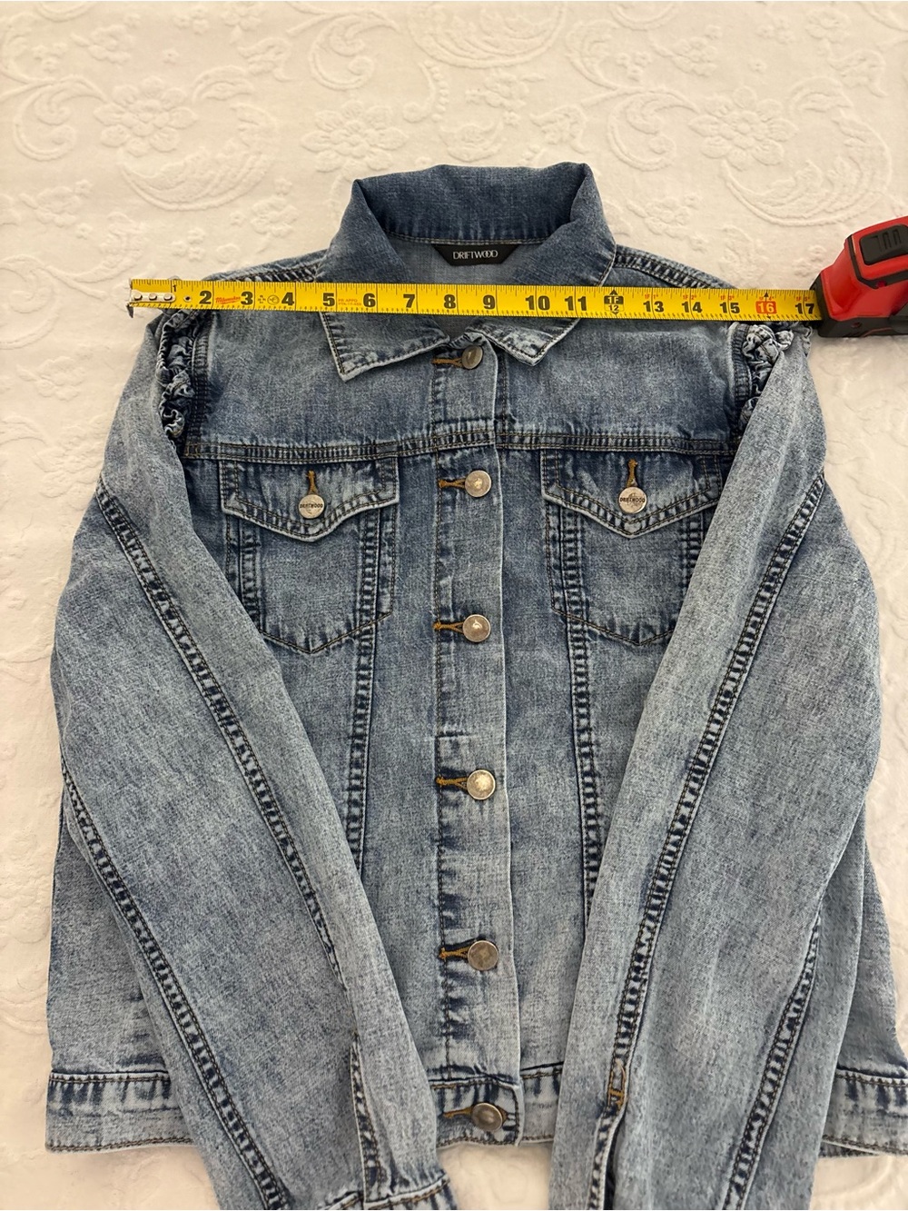 DRIFTWOOD Ruffle Trim Denim Jacket - Picture 5 of 9